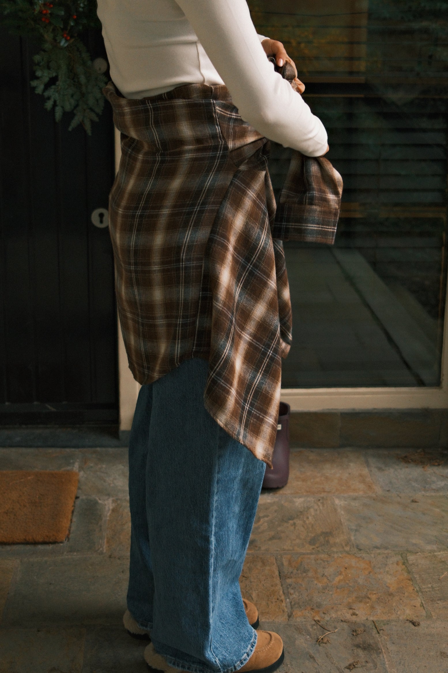 Camicia Quadri Marroni Donna – Blusa Casual a Quadri con Taglio Oversize-Modaso