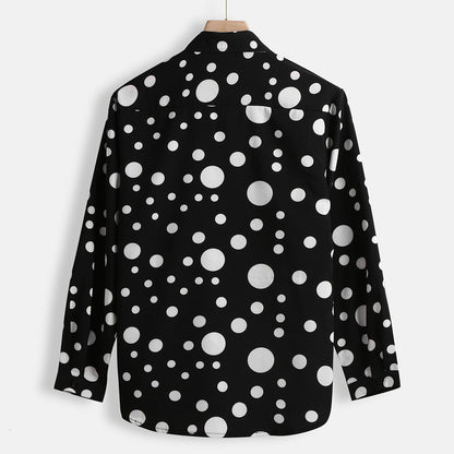 Camicia a pois | Maniche lunghe | Con colletto | Camicia abbottonata | Camicia da uomo-Modasso