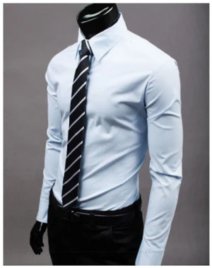 Camicia elegante - Manica lunga - Slim Fit - Camicia con bottoni - Camicie da uomo-Azzurro cielo-M-Modasso