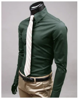 Camicia elegante - Manica lunga - Slim Fit - Camicia con bottoni - Camicie da uomo-Smeraldo-M-Modasso