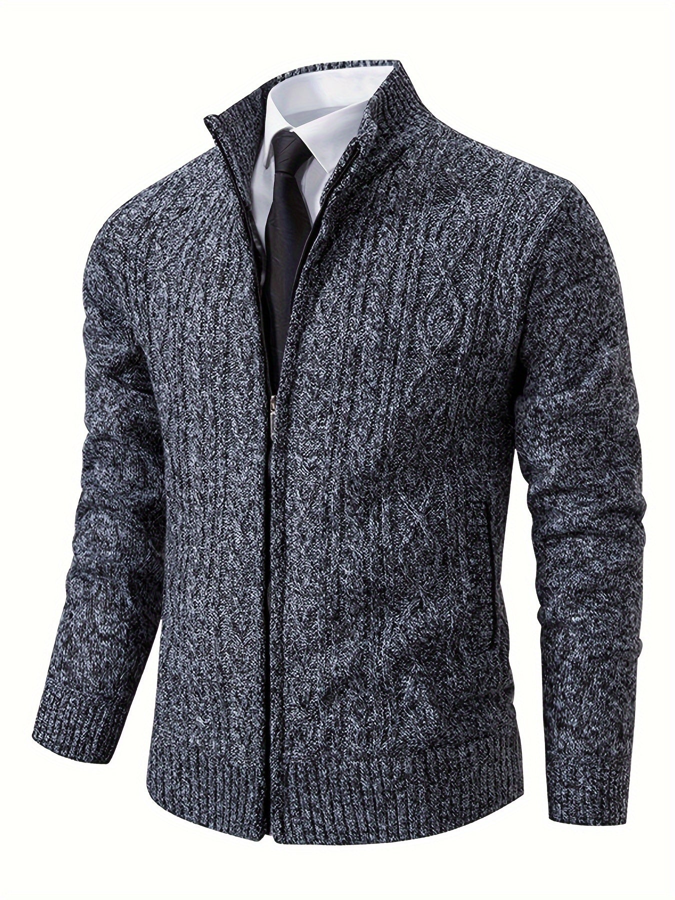 Cardigan Lavorato a Maglia | Caldo | Collo alto | Cardigan con zip | Cardigan da uomo-Modasso
