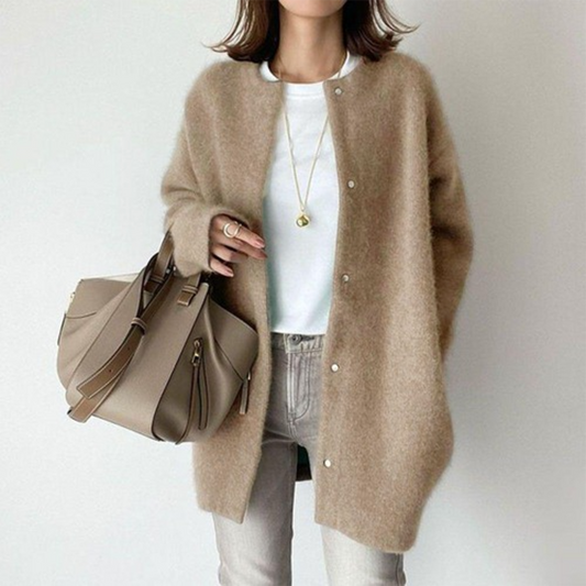 Cardigan - Oversize - Maglia - Cardigan - Abbigliamento donna-Khaki-Taglia unica-Modasso