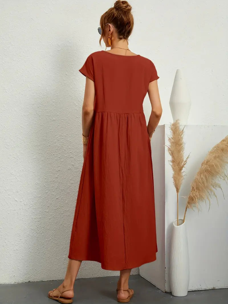 Cecilia, Abito Maxi, Abito casual e morbido per l'estate-Modaso
