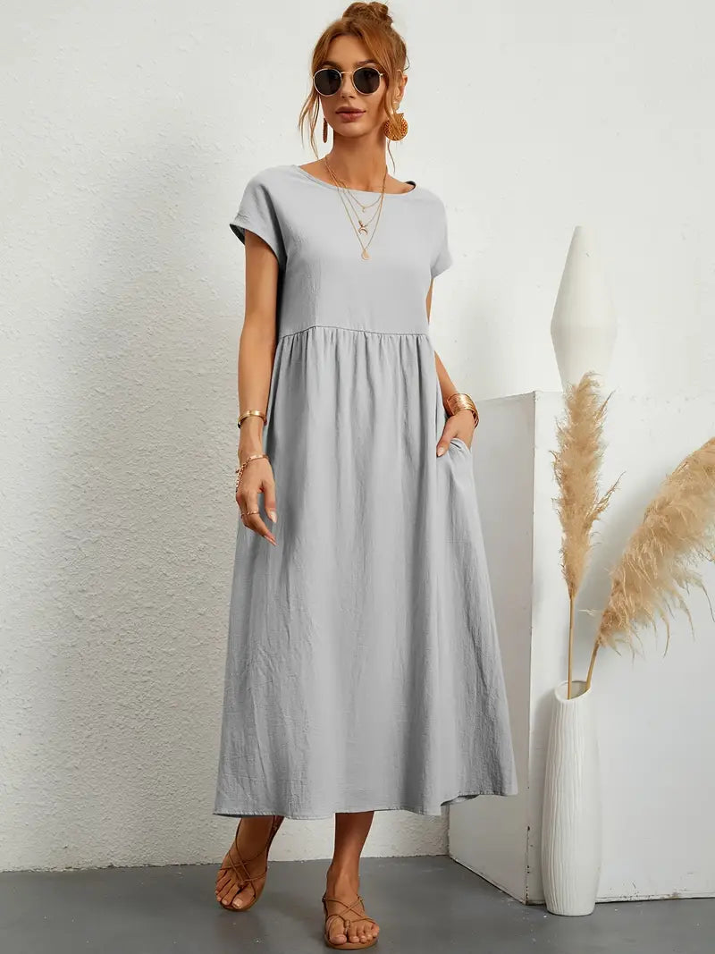 Cecilia, Abito Maxi, Abito casual e morbido per l'estate-Modaso