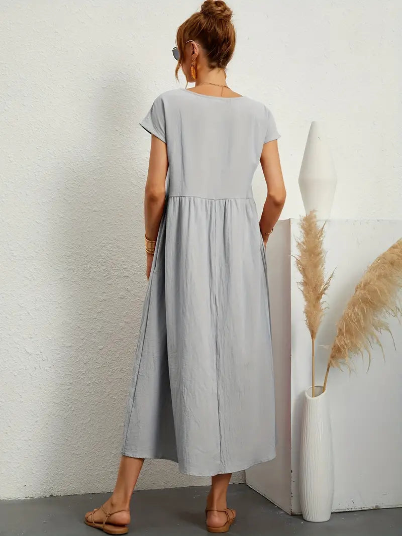 Cecilia, Abito Maxi, Abito casual e morbido per l'estate-Modaso