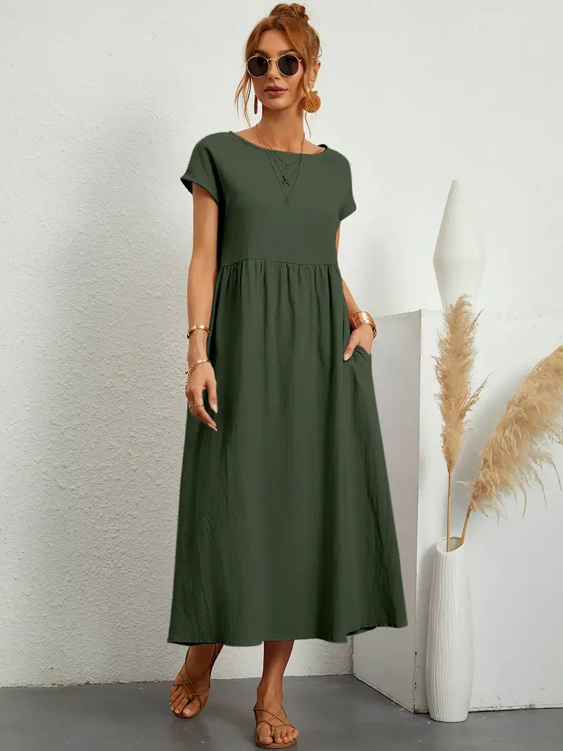 Cecilia, Abito Maxi, Abito casual e morbido per l'estate-Modaso