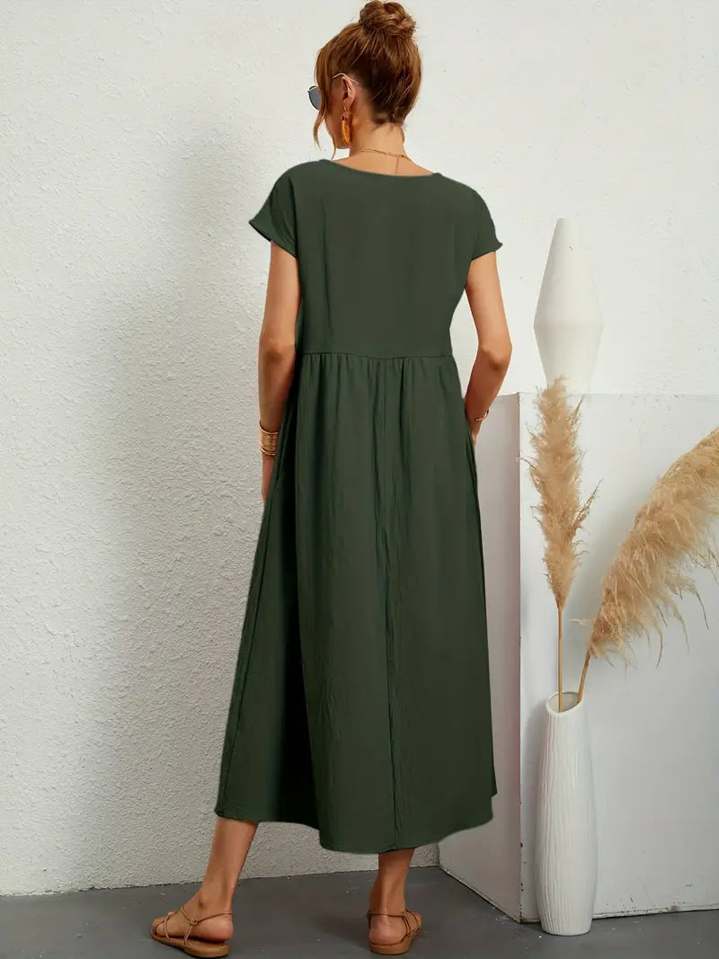Cecilia, Abito Maxi, Abito casual e morbido per l'estate-Modaso