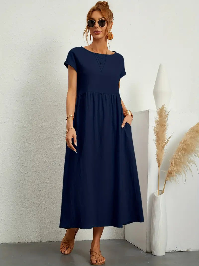 Cecilia, Abito Maxi, Abito casual e morbido per l'estate-Modaso