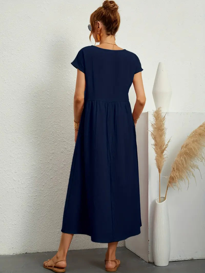 Cecilia, Abito Maxi, Abito casual e morbido per l'estate-Modaso