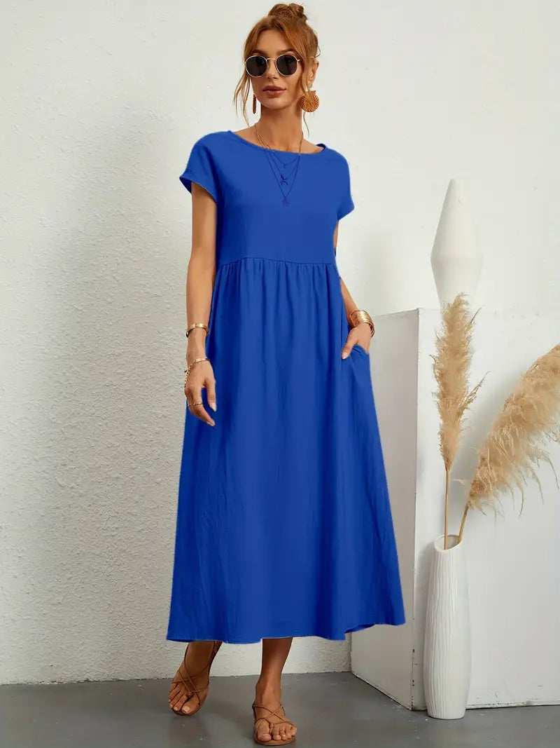 Cecilia, Abito Maxi, Abito casual e morbido per l'estate-Modaso