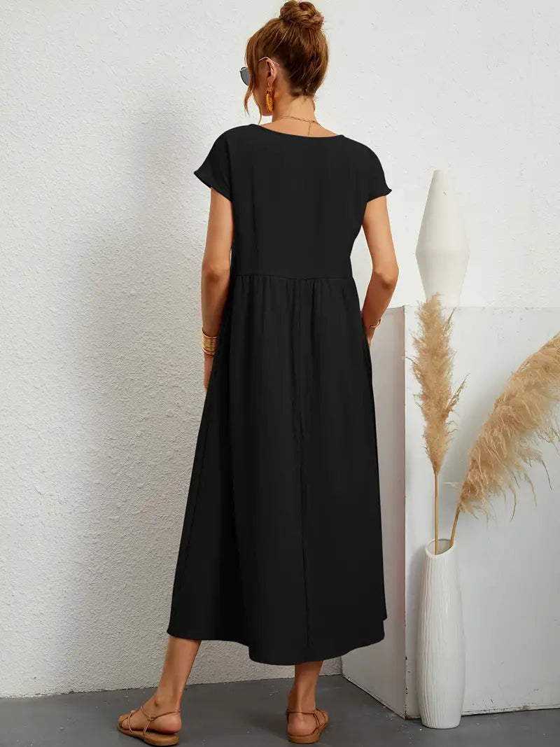 Cecilia, Abito Maxi, Abito casual e morbido per l'estate-Modaso