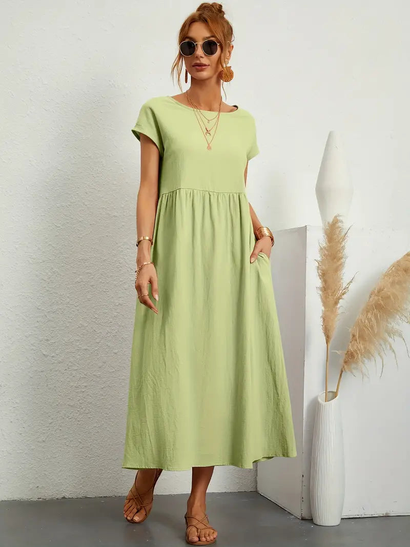 Cecilia, Abito Maxi, Abito casual e morbido per l'estate-Modaso
