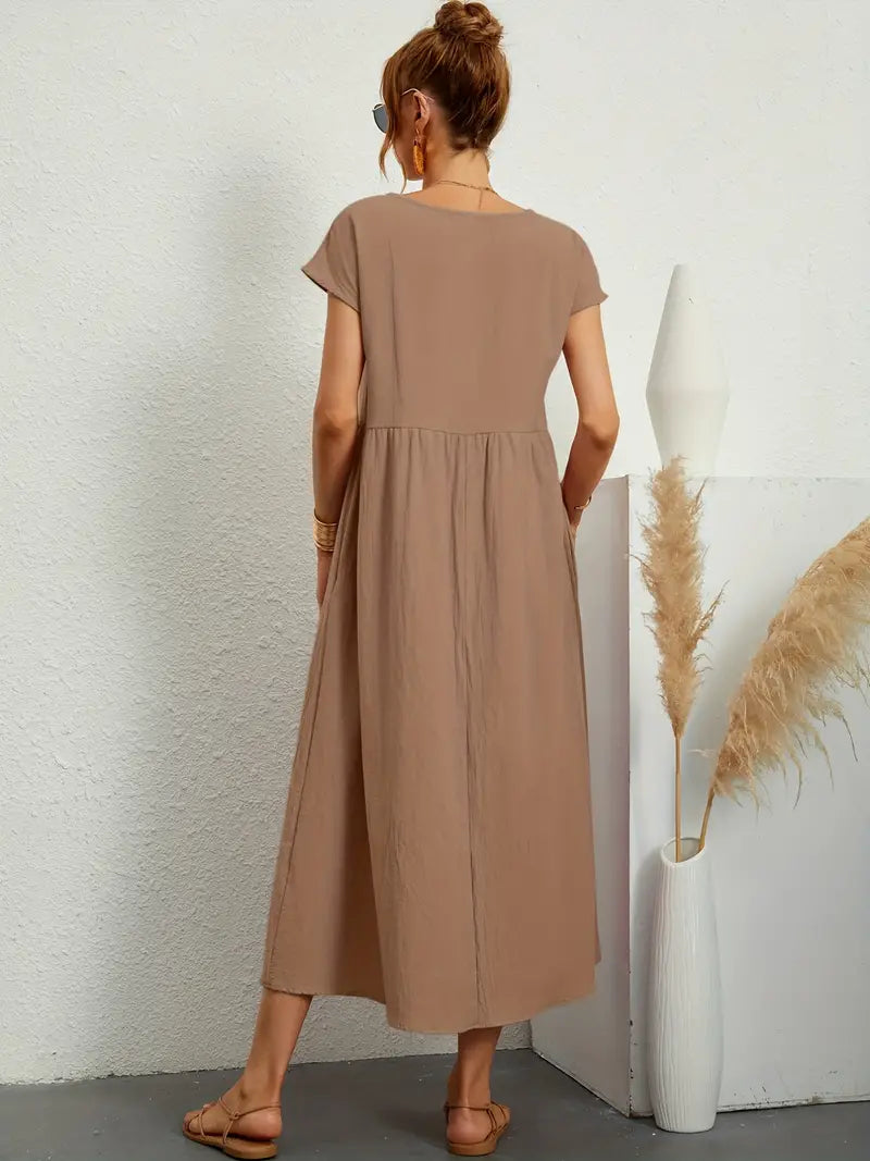 Cecilia, Abito Maxi, Abito casual e morbido per l'estate-Modaso