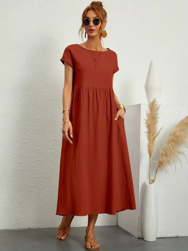 Cecilia, Abito Maxi, Abito casual e morbido per l'estate-Modaso