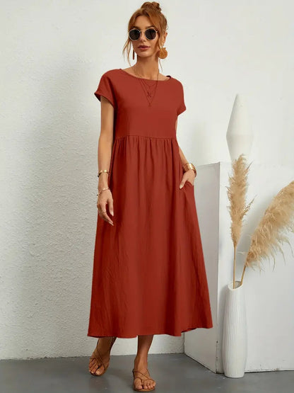 Cecilia, Abito Maxi, Abito casual e morbido per l'estate-Modaso
