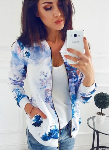 Chloe, Giacca da Donna, Giacca di Mezza Stagione con Stampa Floreale-Modaso