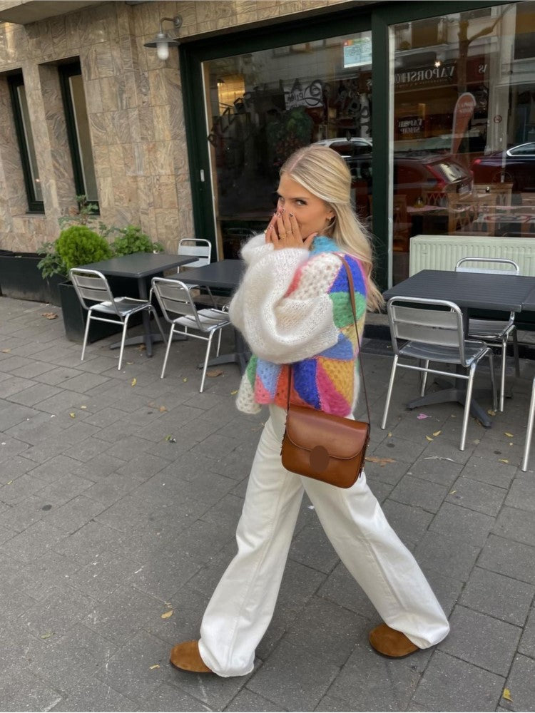 Chunky Cardigan, Lavorato a maglia, Senza bottoni, Cardigan oversize, Abbigliamento donna-Modaso