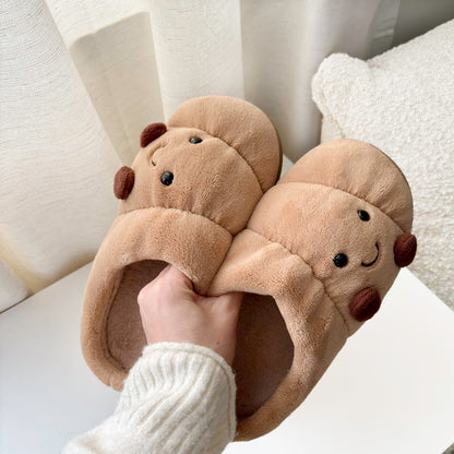 Ciabatte Croissant, Pantofole da Casa in Peluche-35-36-Modaso