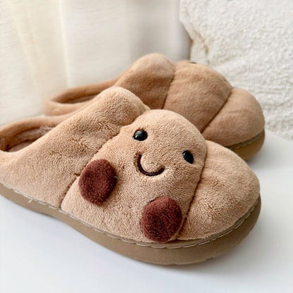 Ciabatte Croissant, Pantofole da Casa in Peluche-Modaso