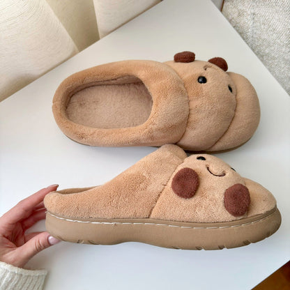 Ciabatte Croissant, Pantofole da Casa in Peluche-Modaso