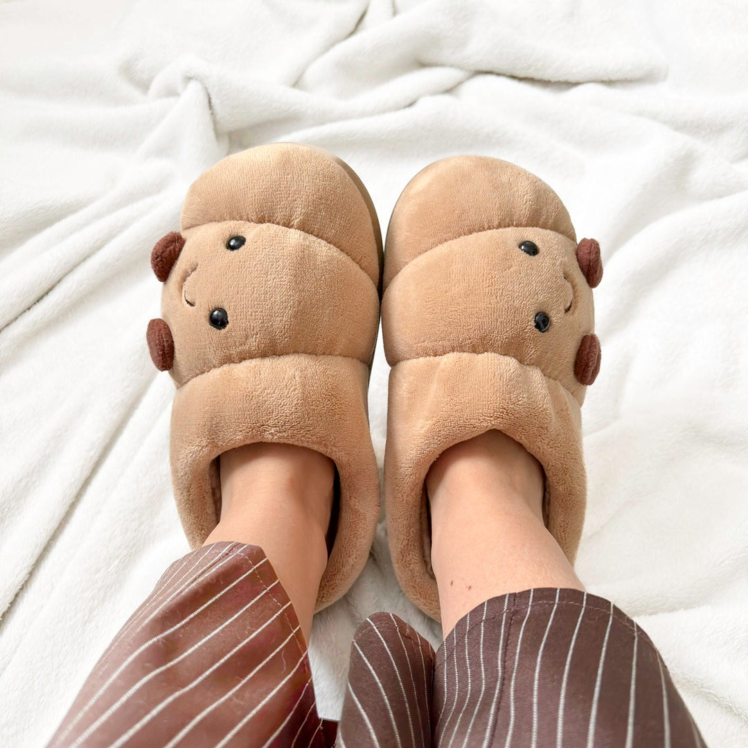 Ciabatte Croissant, Pantofole da Casa in Peluche-Modaso