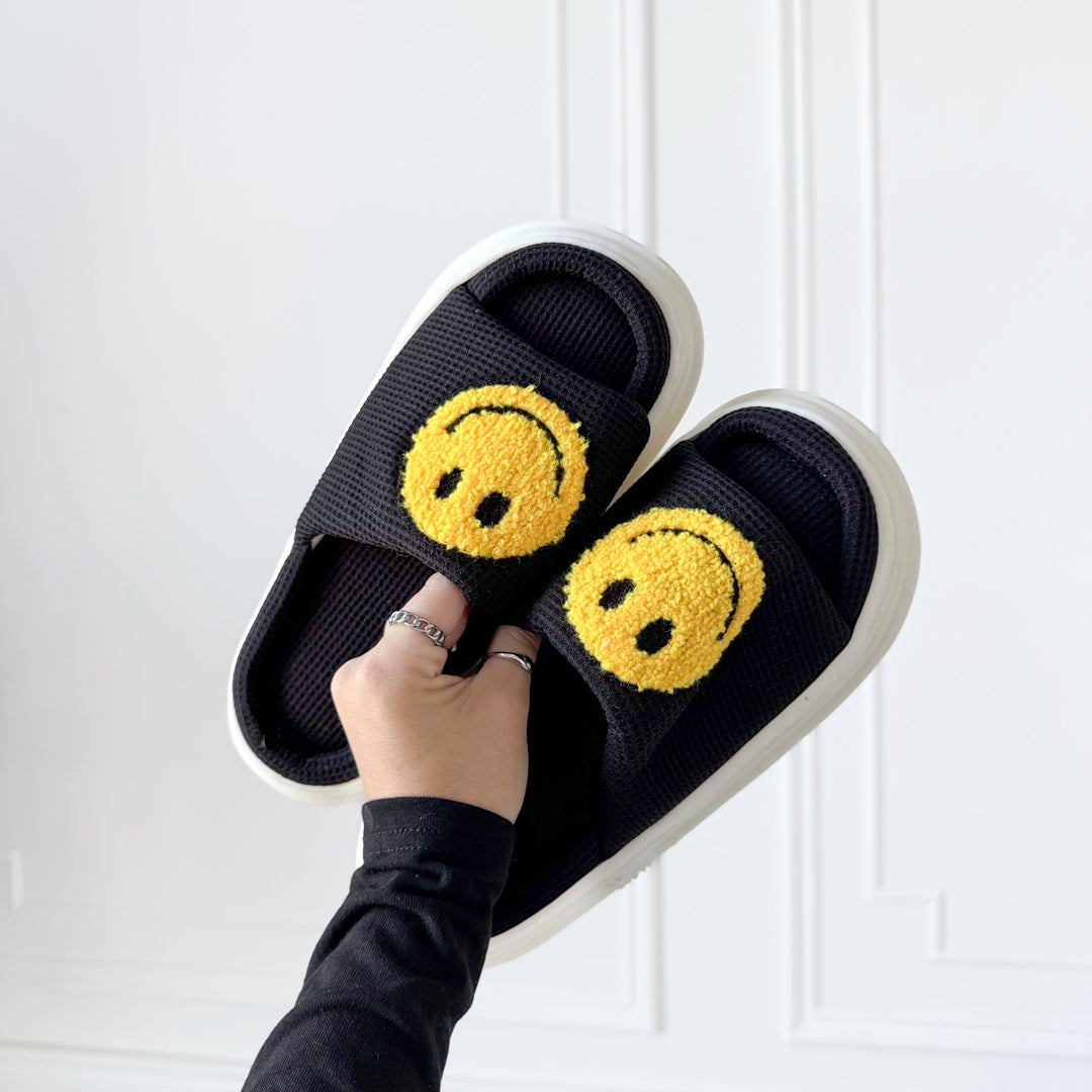 Ciabatte Smiley, Ciabatte con Faccina Sorridente e Suola in Gomma-Modaso