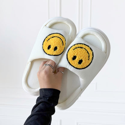 Ciabatte Smiley, Ciabatte con Faccina Sorridente e Suola in Gomma-Modaso