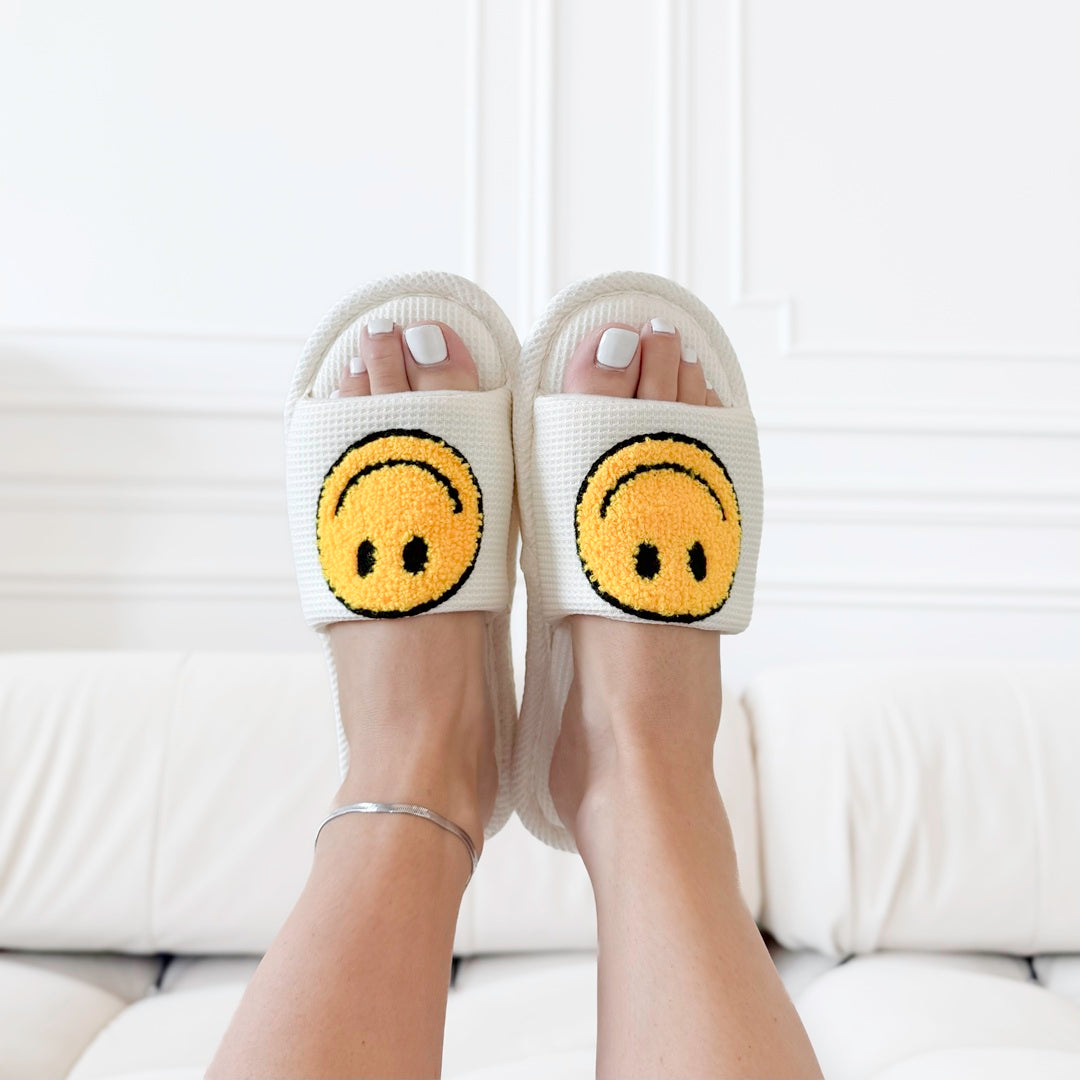 Ciabatte Smiley, Pantofole Slip-On con Faccina per Donna-Modaso