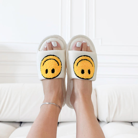 Ciabatte Smiley, Pantofole Slip-On con Faccina per Donna-Modaso