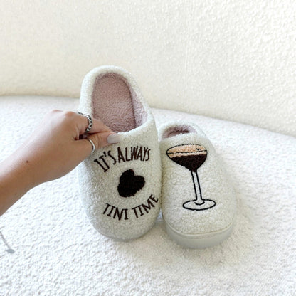 Ciabatte in Peluche Espresso Martini, Donna da Casa-Modaso