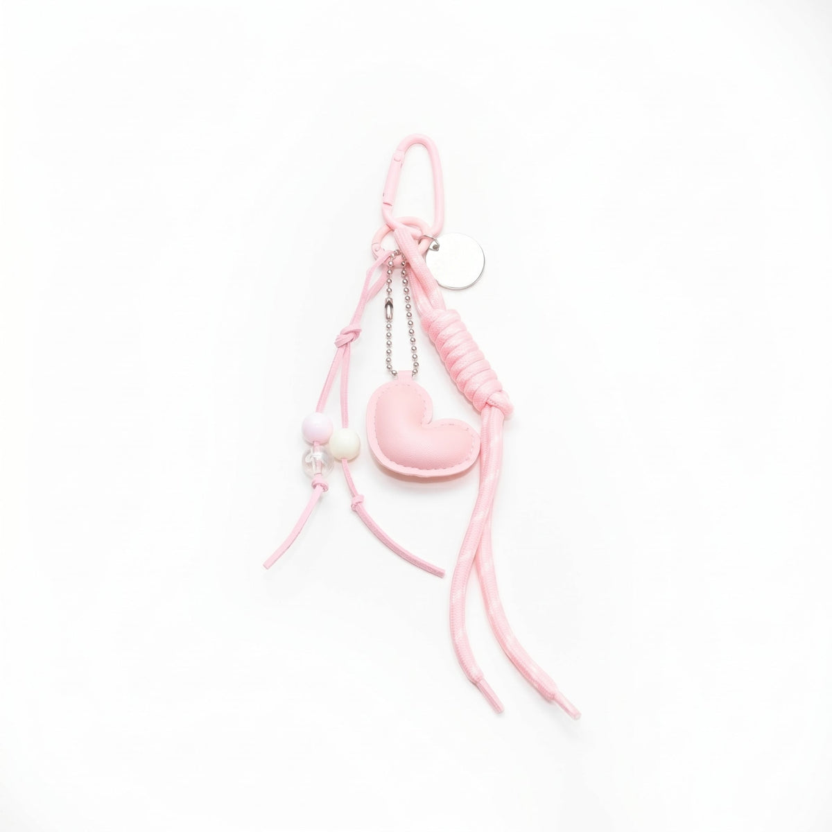 Ciondolo per Borsa a Cuore con Cordino e Perline, Charm Donna, Portachiavi-Modaso