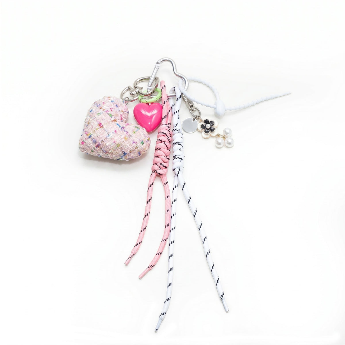 Ciondolo per Borsa a Cuore in Tweed, Charm Donna, Portachiavi-Modaso