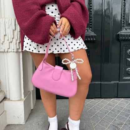 Ciondolo per Borsa a Fiocco di Perle, Charm Donna, Portachiavi-Modaso