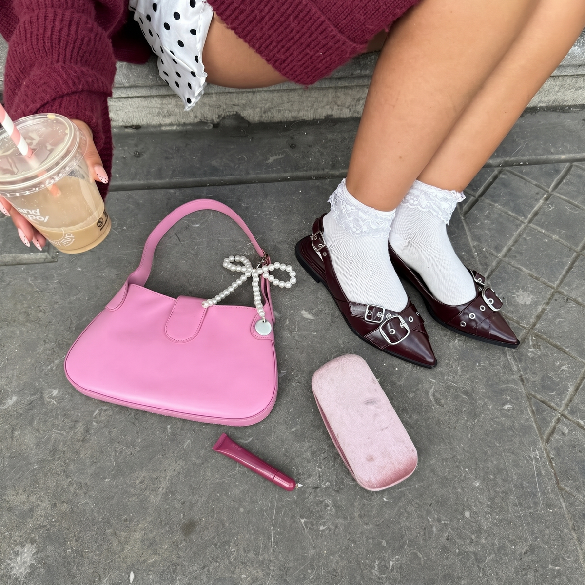 Ciondolo per Borsa a Fiocco di Perle, Charm Donna, Portachiavi-Modaso