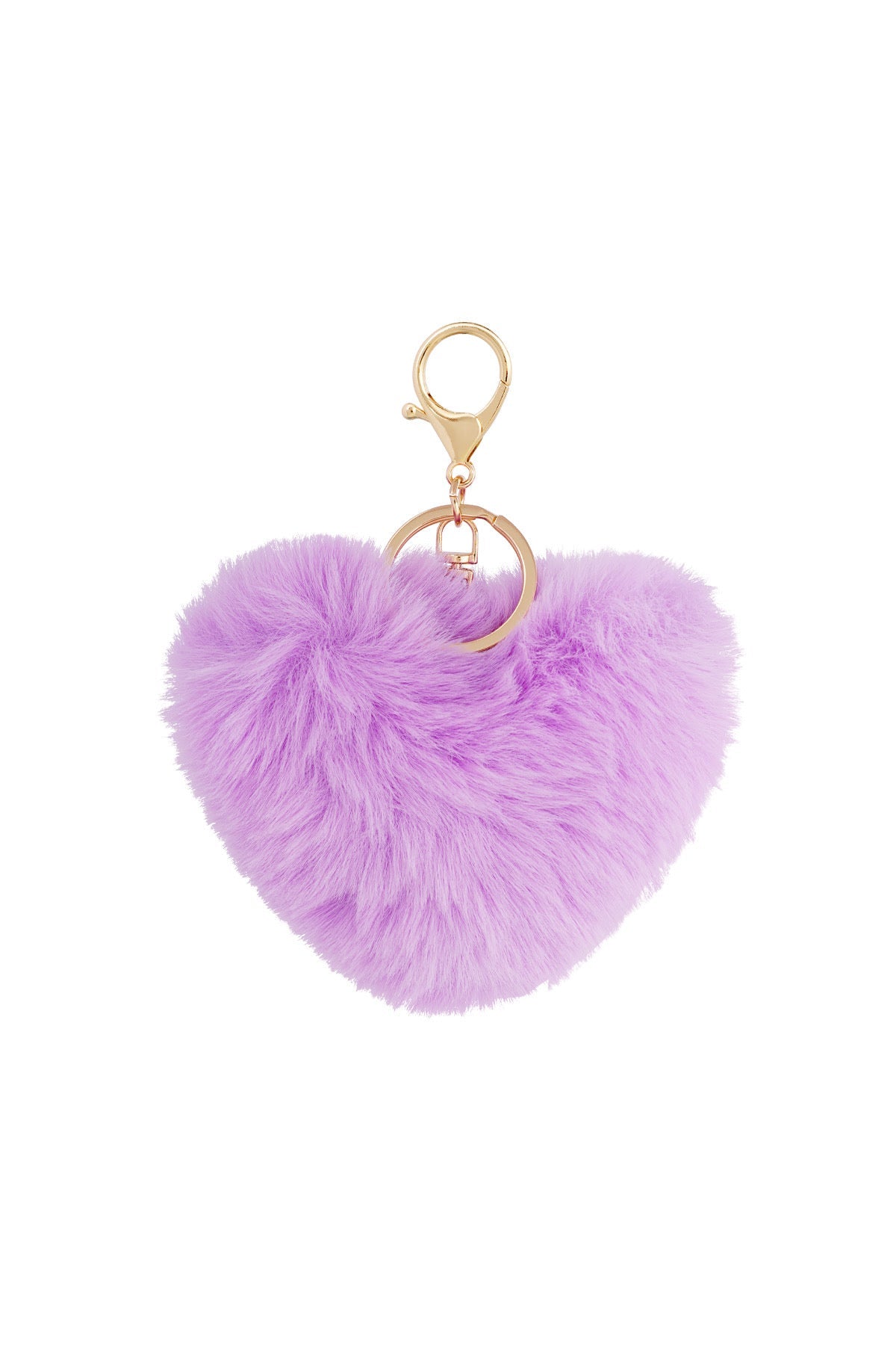Ciondolo per Borsa in Pelliccia Sintetica Viola, Charm Donna, Portachiavi-Modaso