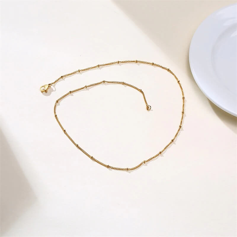 Collana Dorata Sottile a Pallini, Minimalista da Donna-Modaso
