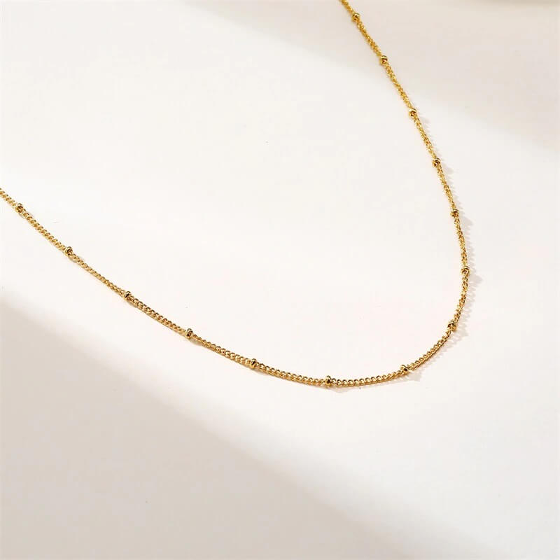 Collana Dorata Sottile a Pallini, Minimalista da Donna-Modaso