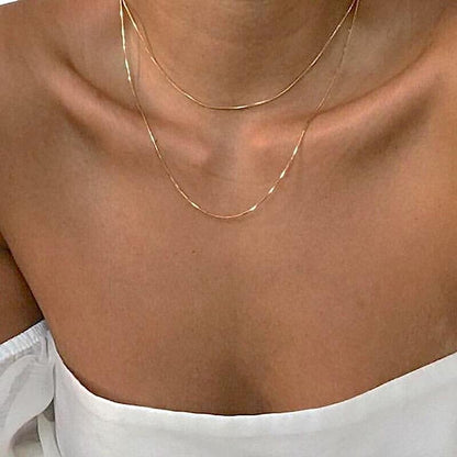 Collana a Catena Minimalista da Donna Oro e Argento-Modaso