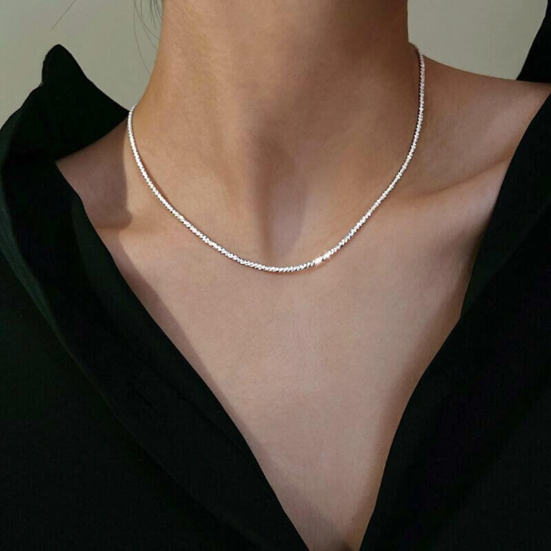 Collana a Catena Scintillante Stardust, Argento e Oro-Modaso