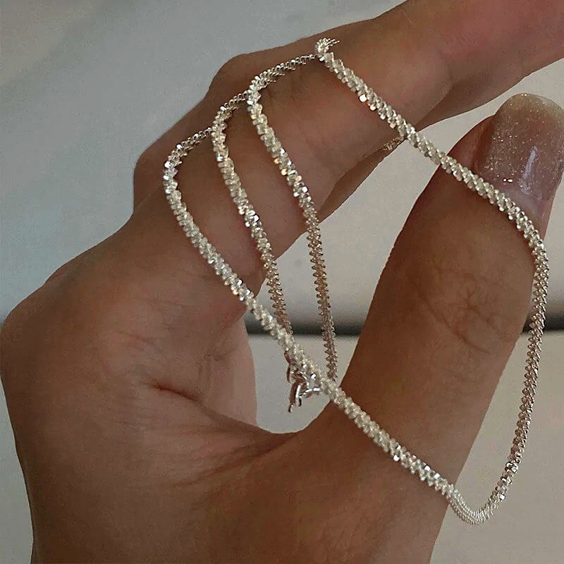 Collana a Catena Scintillante Stardust, Argento e Oro-Modaso