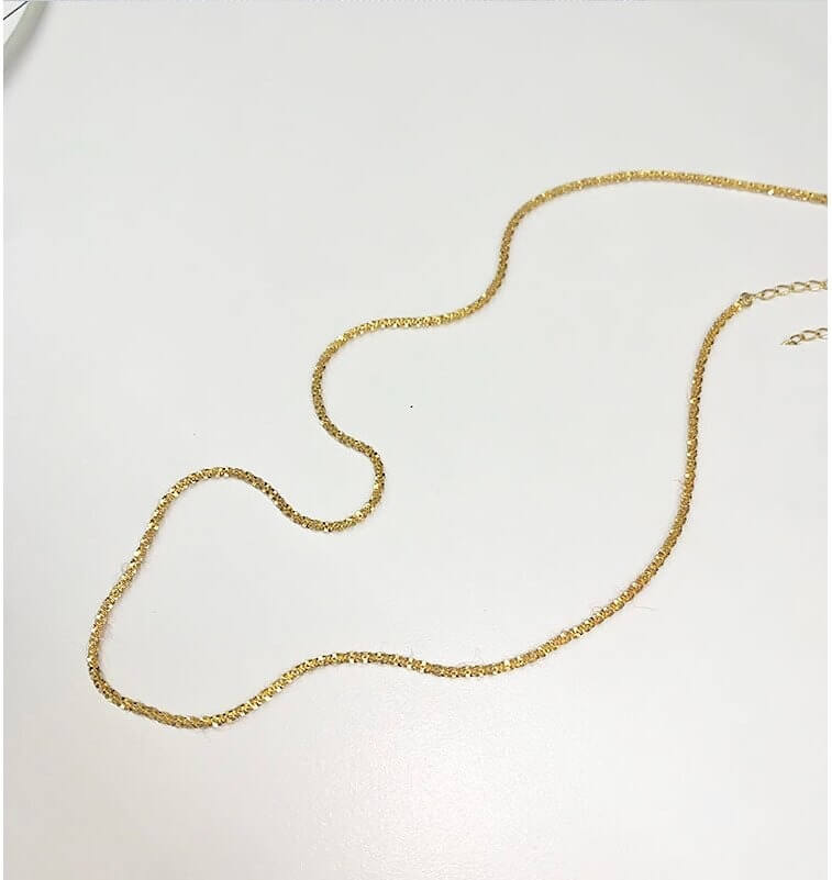 Collana a Catena Scintillante Stardust, Argento e Oro-Oro-Modaso
