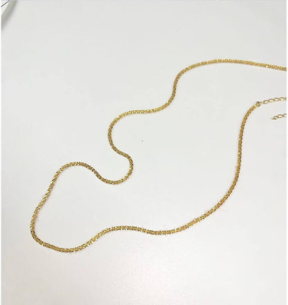 Collana a Catena Scintillante Stardust, Argento e Oro-Oro-Modaso