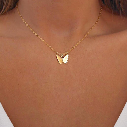 Collana con Pendente a Farfalla Dorata da Donna-Farfalla Singola-Modaso