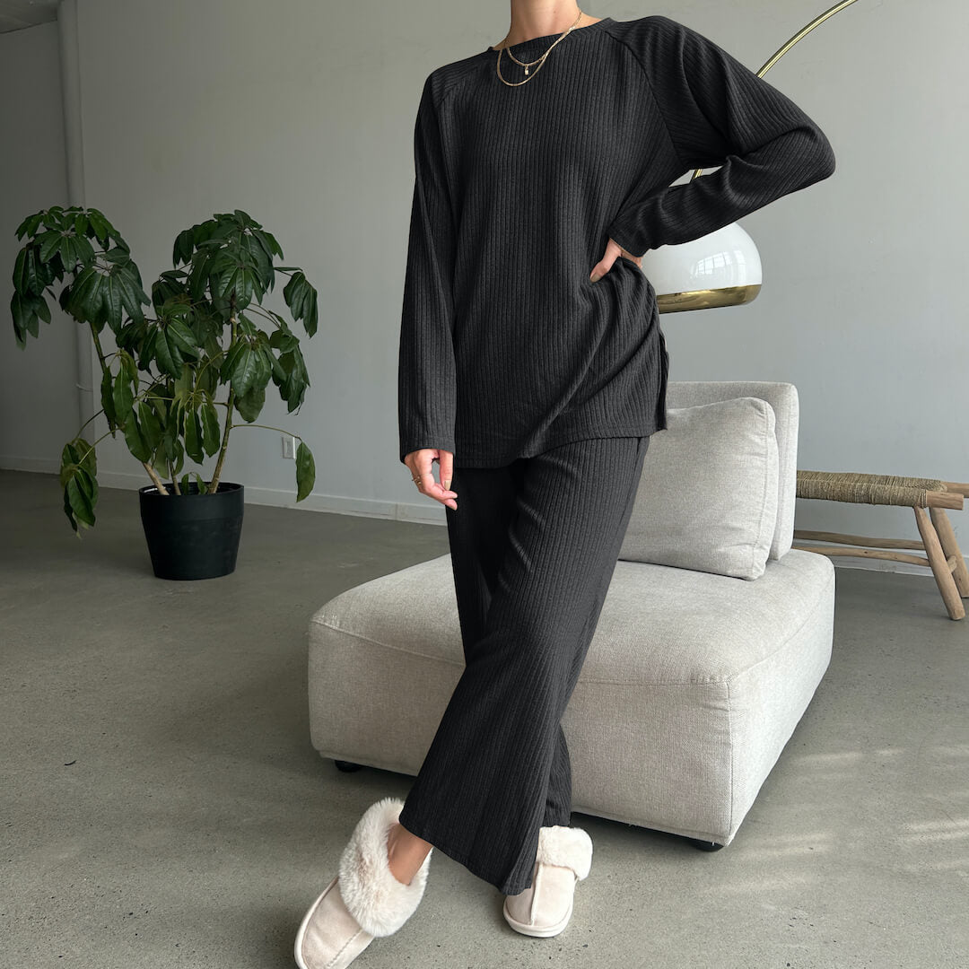 Completo Coordinato da Donna in Due Pezzi-Nero-S-Modaso