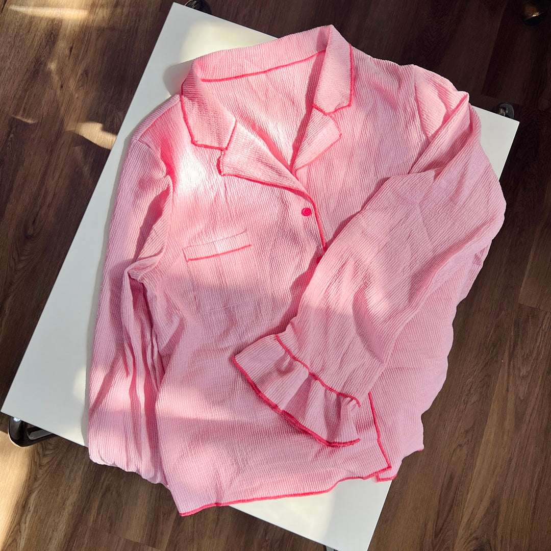 Completo Pigiama Rosa da Donna, Maniche Lunghe-Modaso