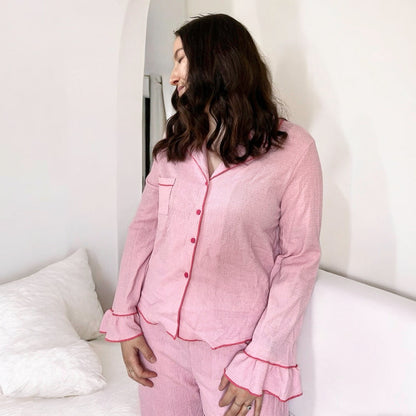 Completo Pigiama Rosa da Donna, Maniche Lunghe-Modaso