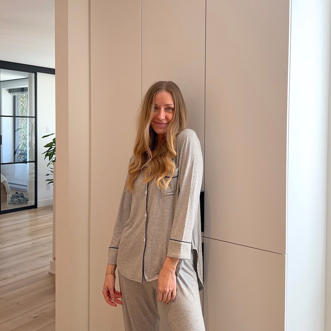 Completo Pigiama a Maniche Lunghe da Donna-Grigio-M-Modaso