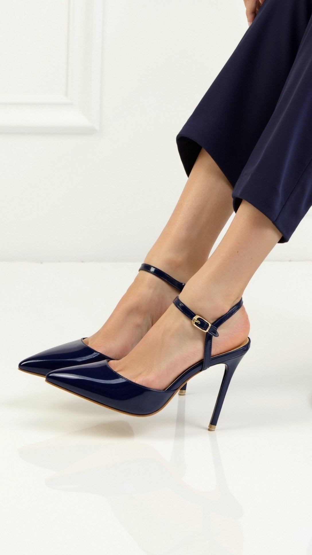 Décolleté Metallizzate Donna, Scarpe con Cinturino e Punta-Modaso