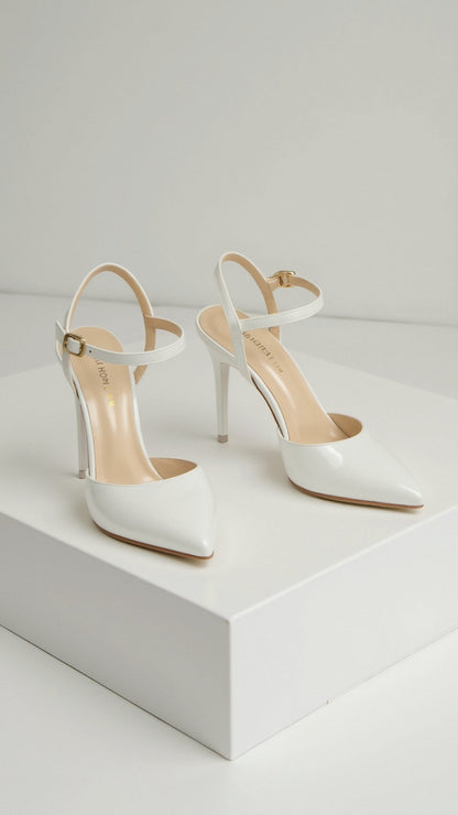 Décolleté Metallizzate Donna, Scarpe con Cinturino e Punta-Modaso
