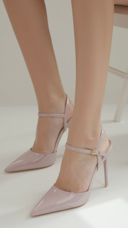 Décolleté Metallizzate Donna, Scarpe con Cinturino e Punta-Modaso